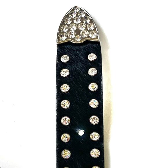 Vintage Y2K Black Rhinestone Bling Western Belt | BB Simmons Glam Rodeo Cowgirl - Picture 7 of 16